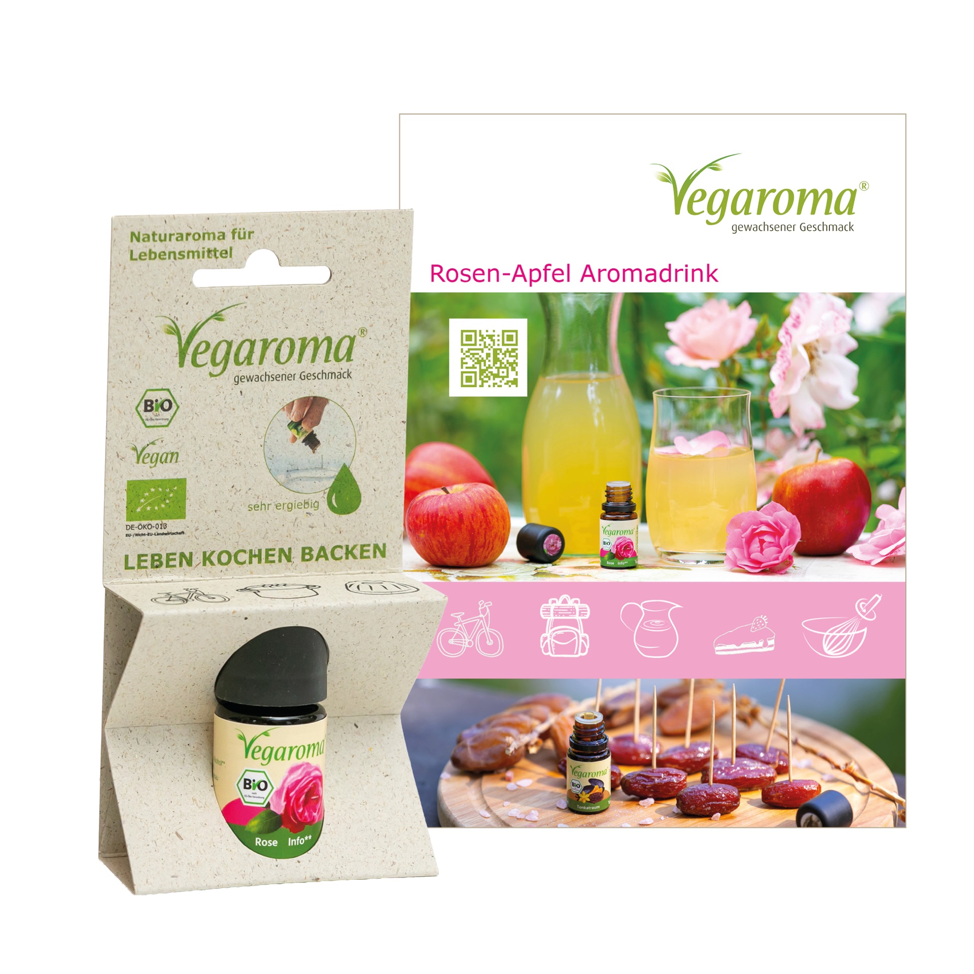 Geschenkset bio Vegaroma Rosen Aromadrink